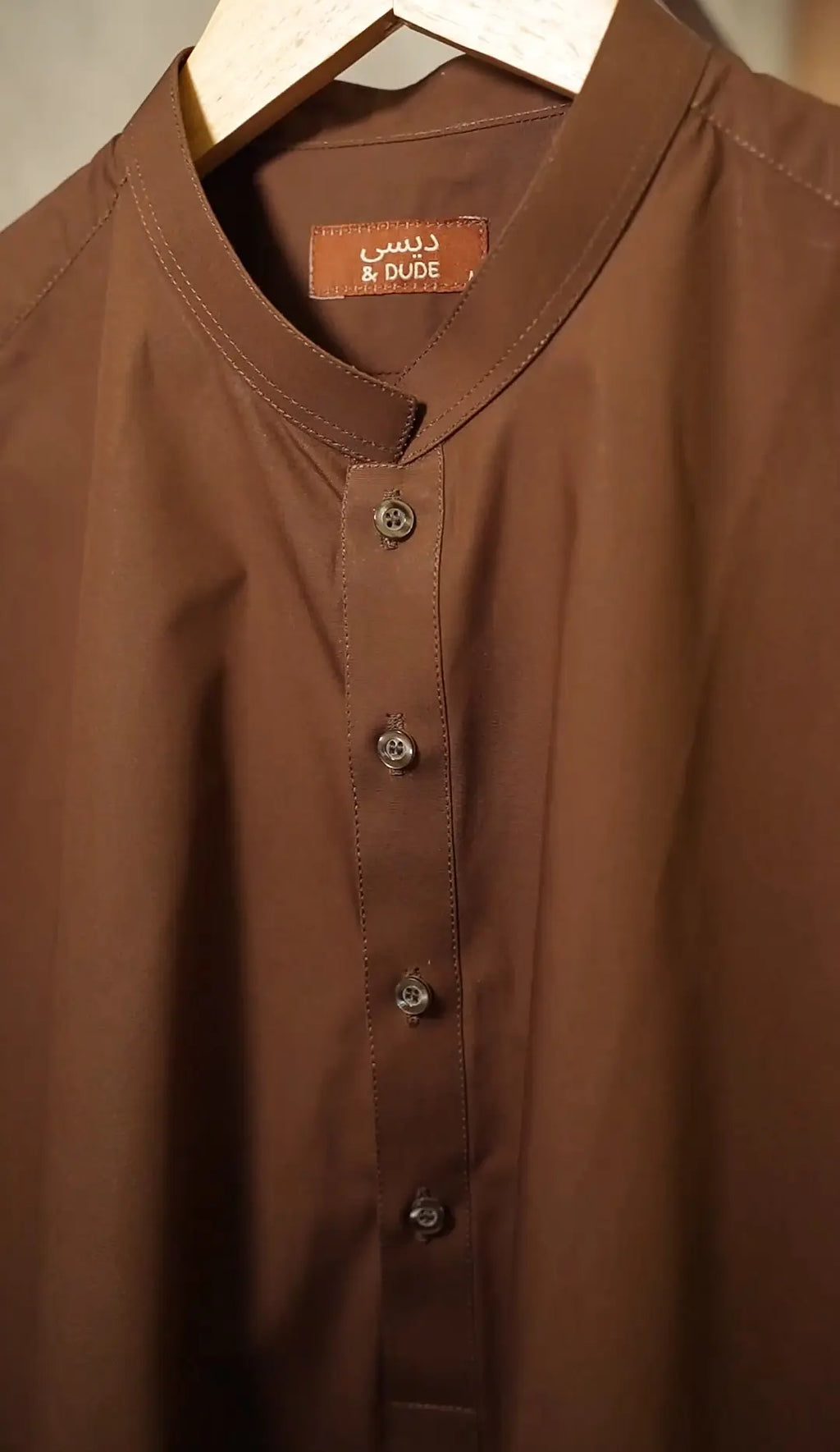Plain Cotton Kurta – Brown